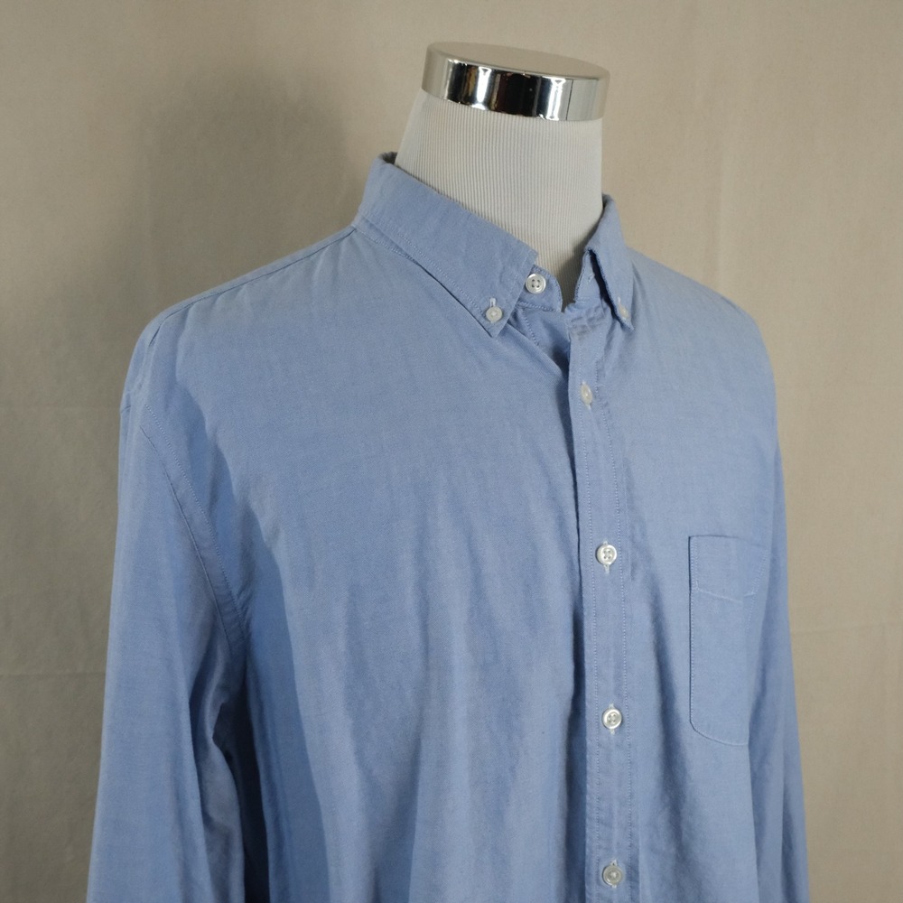 J. Crew XXL Regular Fit Oxford Button Down Shirt Blue 100% Cotton Casual Mens